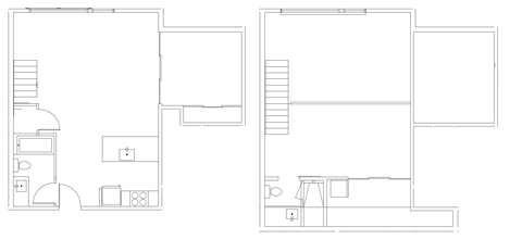 Floor plan for 2 beds, 2 baths, 932 sqft